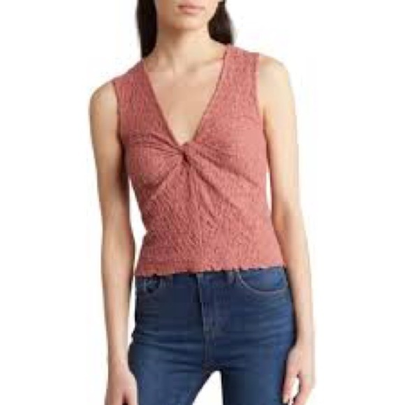 Madewell Textured Knit Top in Rust - Picture 1 of 7